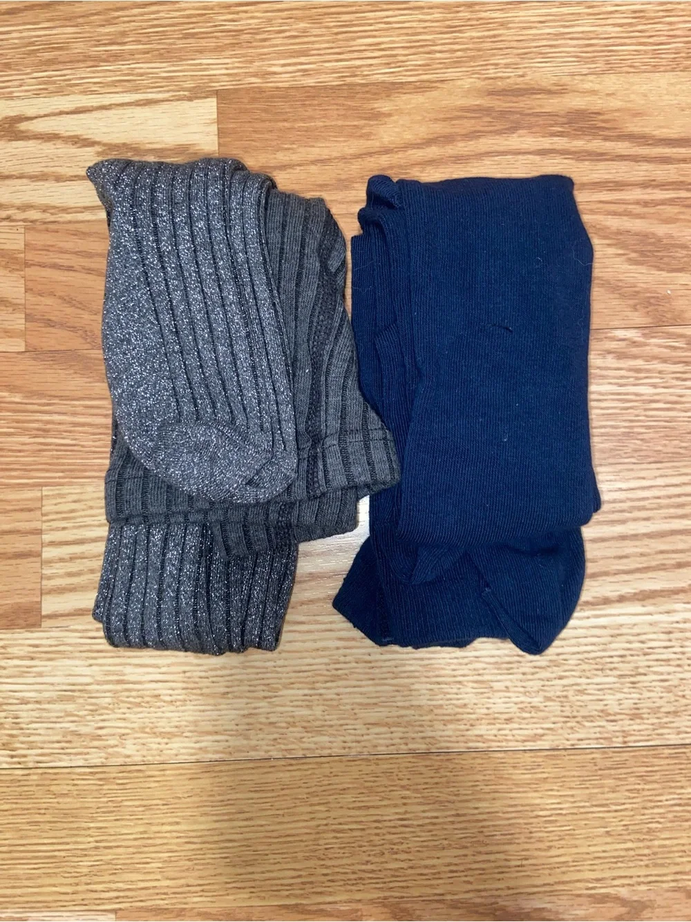 wonder nation Kids Ribbed Gray and Navy Crew Socks - 2 Pack